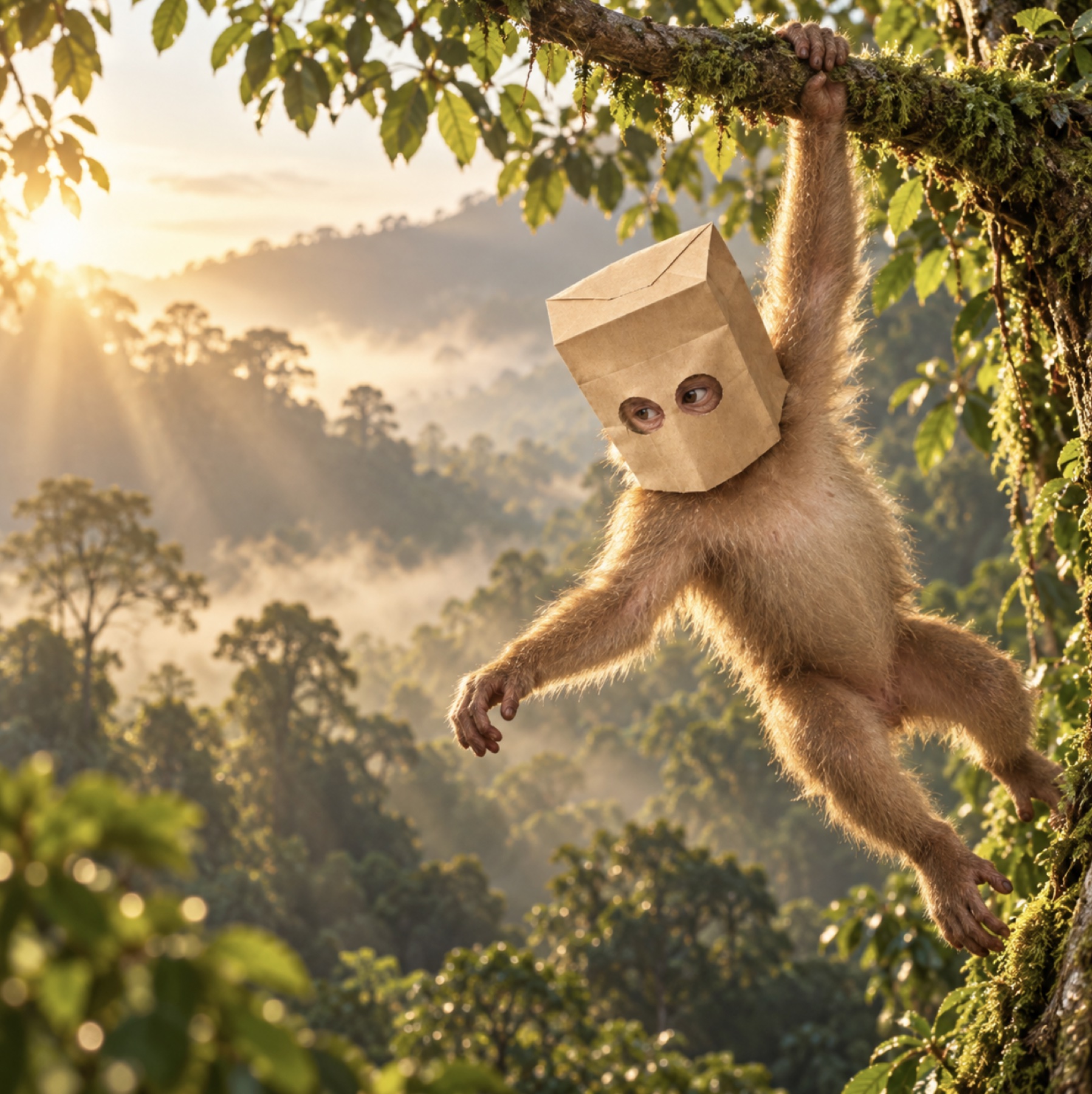 ZAPE hanging from a tree in the jungle